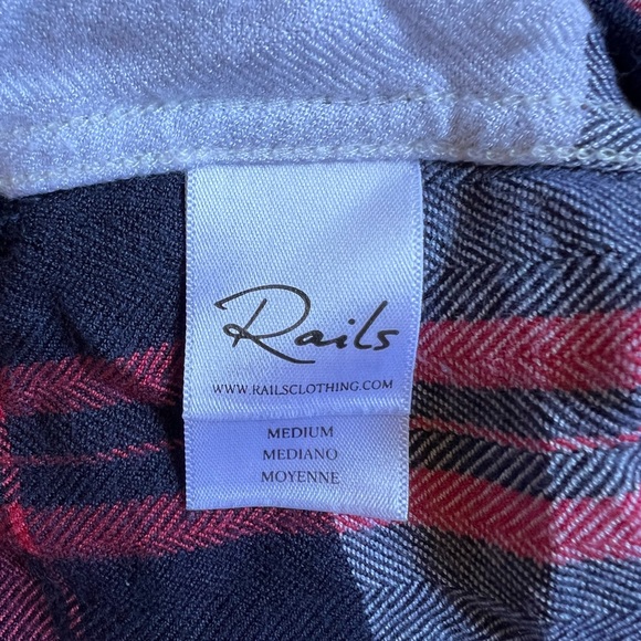 RAILS Women’s Hunter Plaid Button-Up Long Sleeve Shirt Red White Blue Size M - Picture 8 of 10